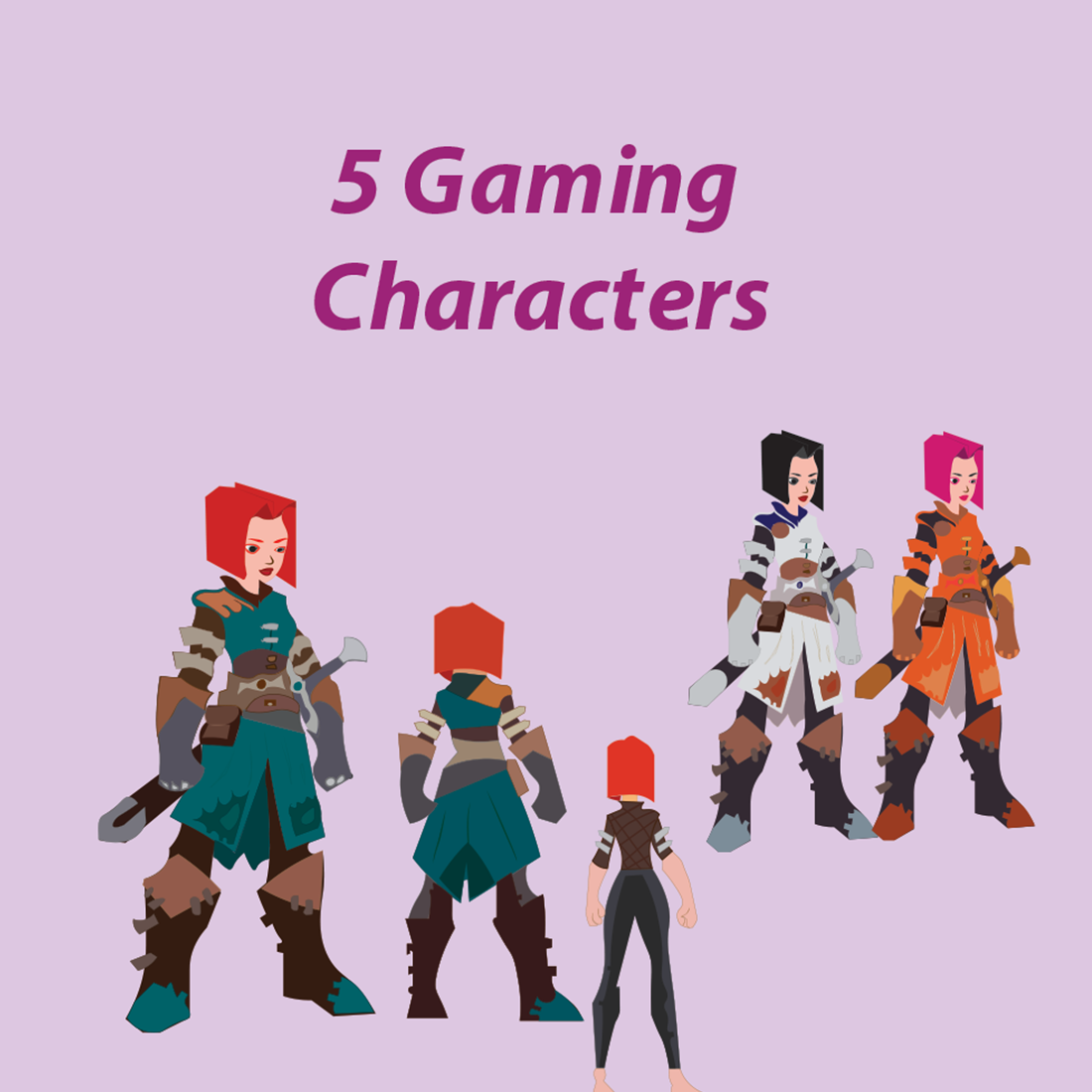 Stylized gaming characters preview image.