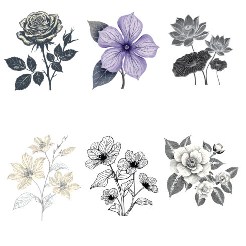 Master Bundle: Flower Silhouettes Collection cover image.