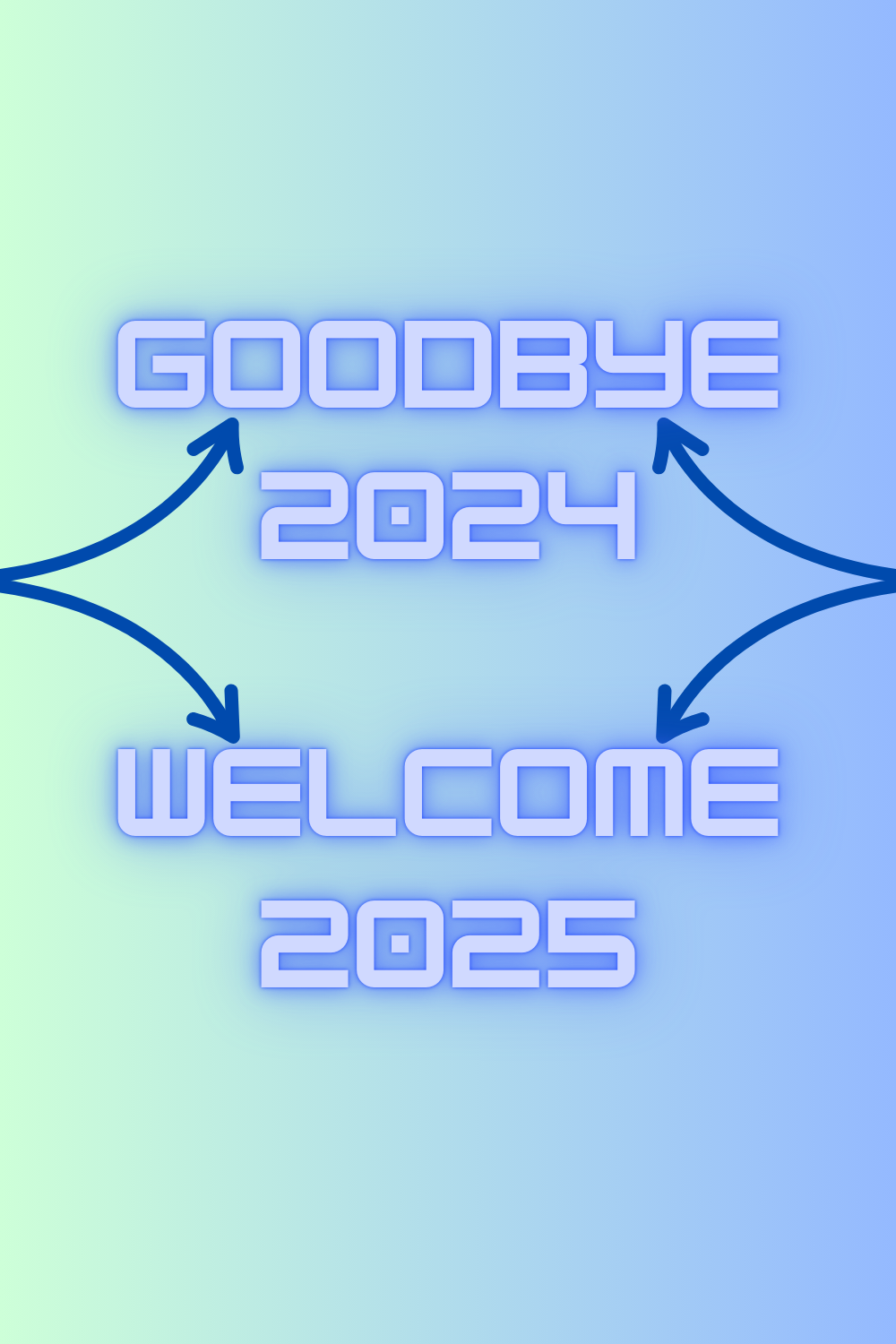 Goodbye 2024, Welcome 2025" Festive New Year T-Shirt Design pinterest preview image.