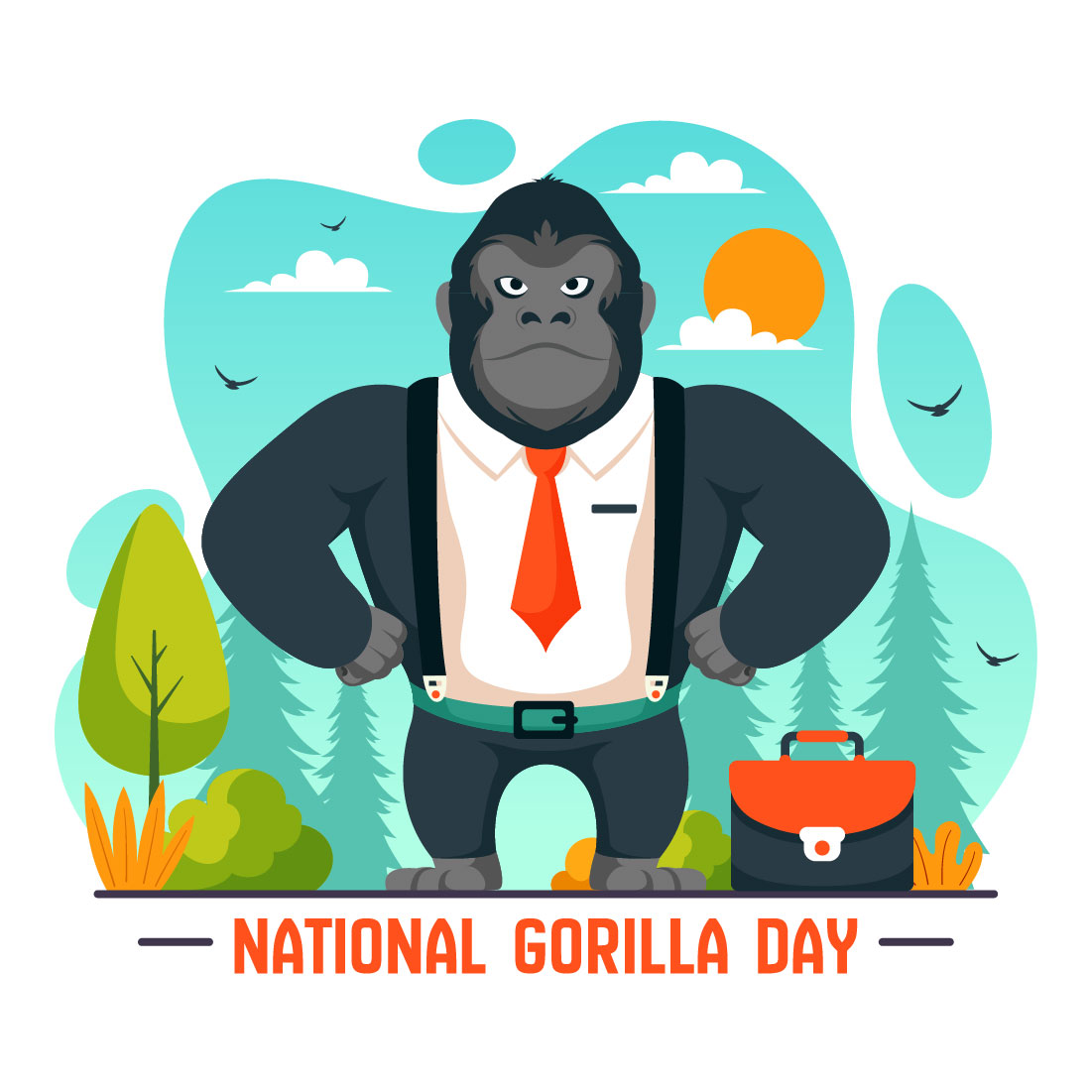 9 National Gorilla Suit Day Illustration cover image.