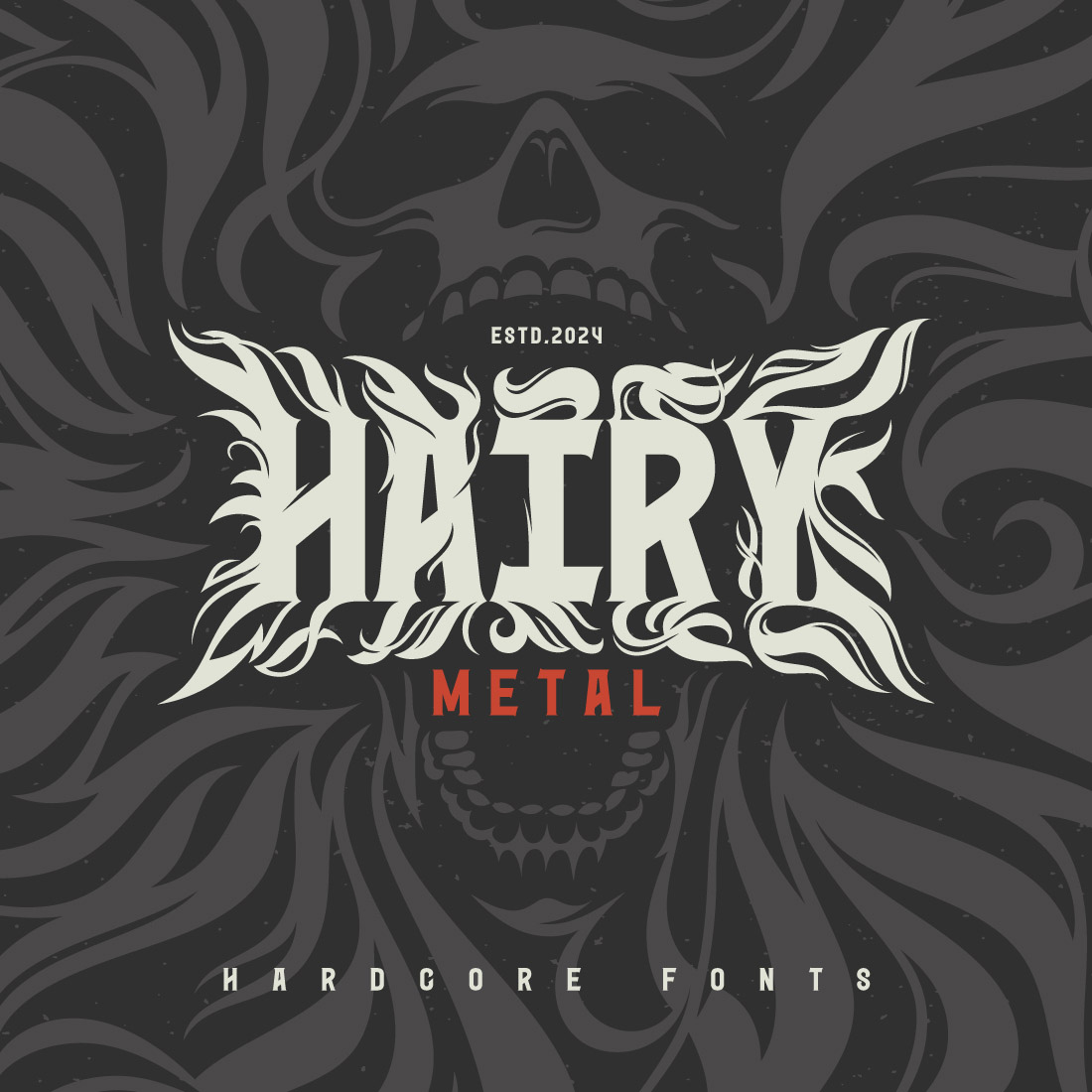 Hairy Metal — Hardcore Font cover image.