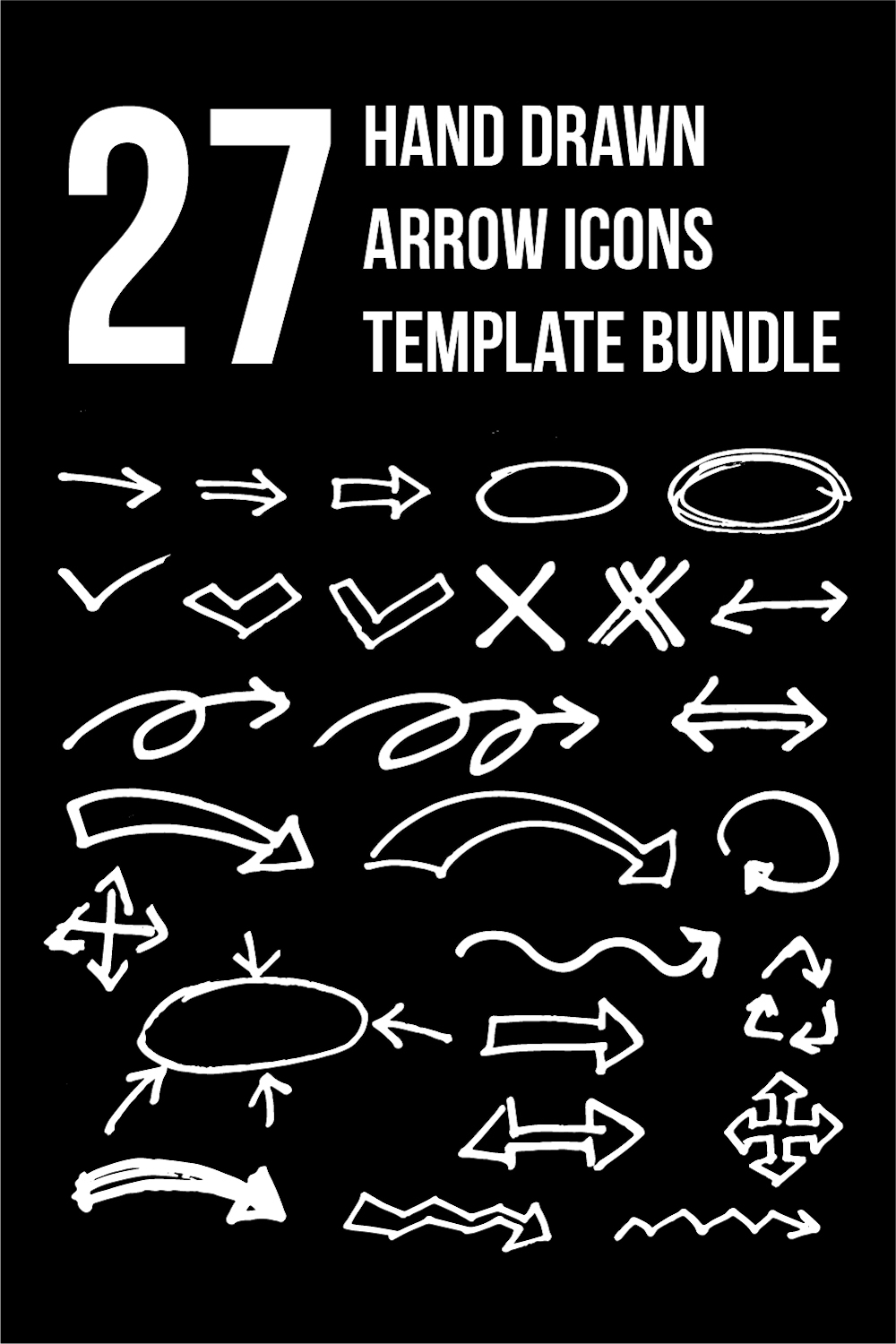 hand drawn arrow vector bundle set pinterest preview image.