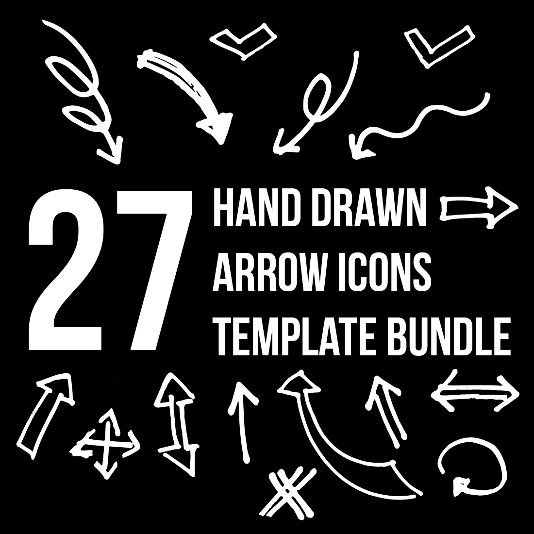 hand drawn arrow vector bundle set cover image.