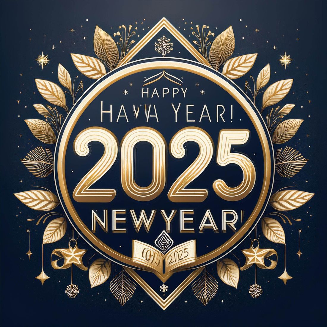 Happy New Year 2025 Celebration Banner cover image.