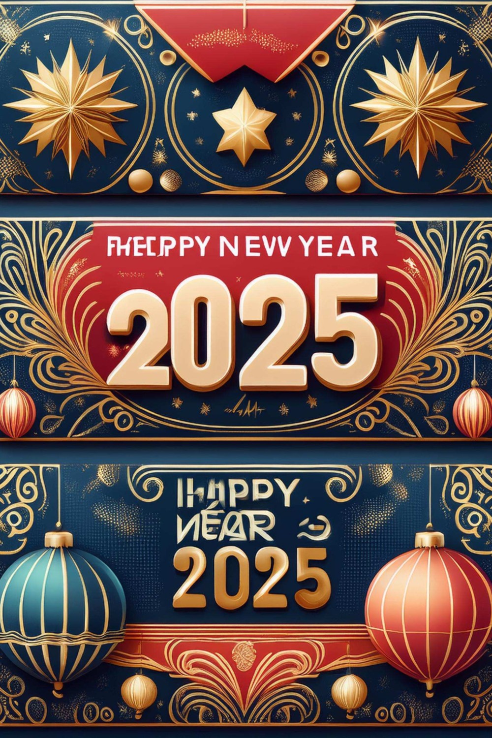 Happy New Year 2025 Celebration Banner pinterest preview image.