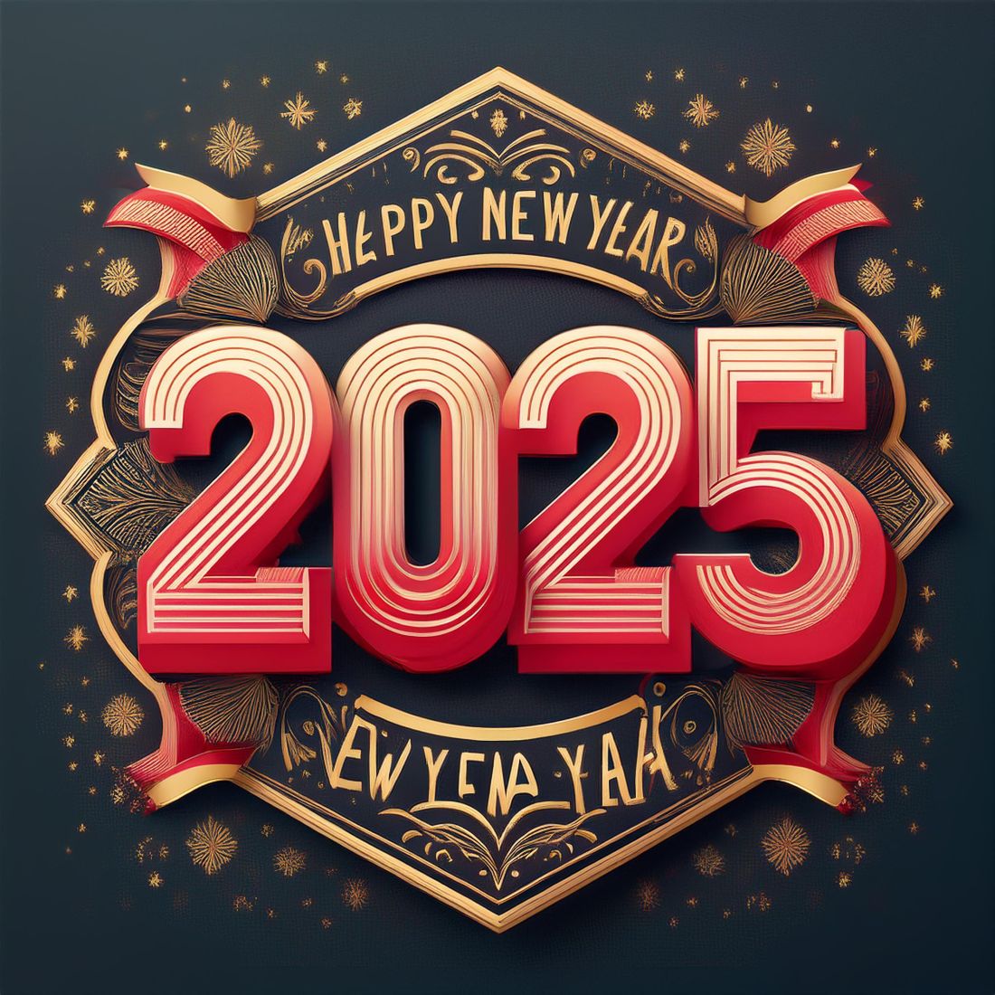 Happy New Year 2025 Celebration Banner preview image.