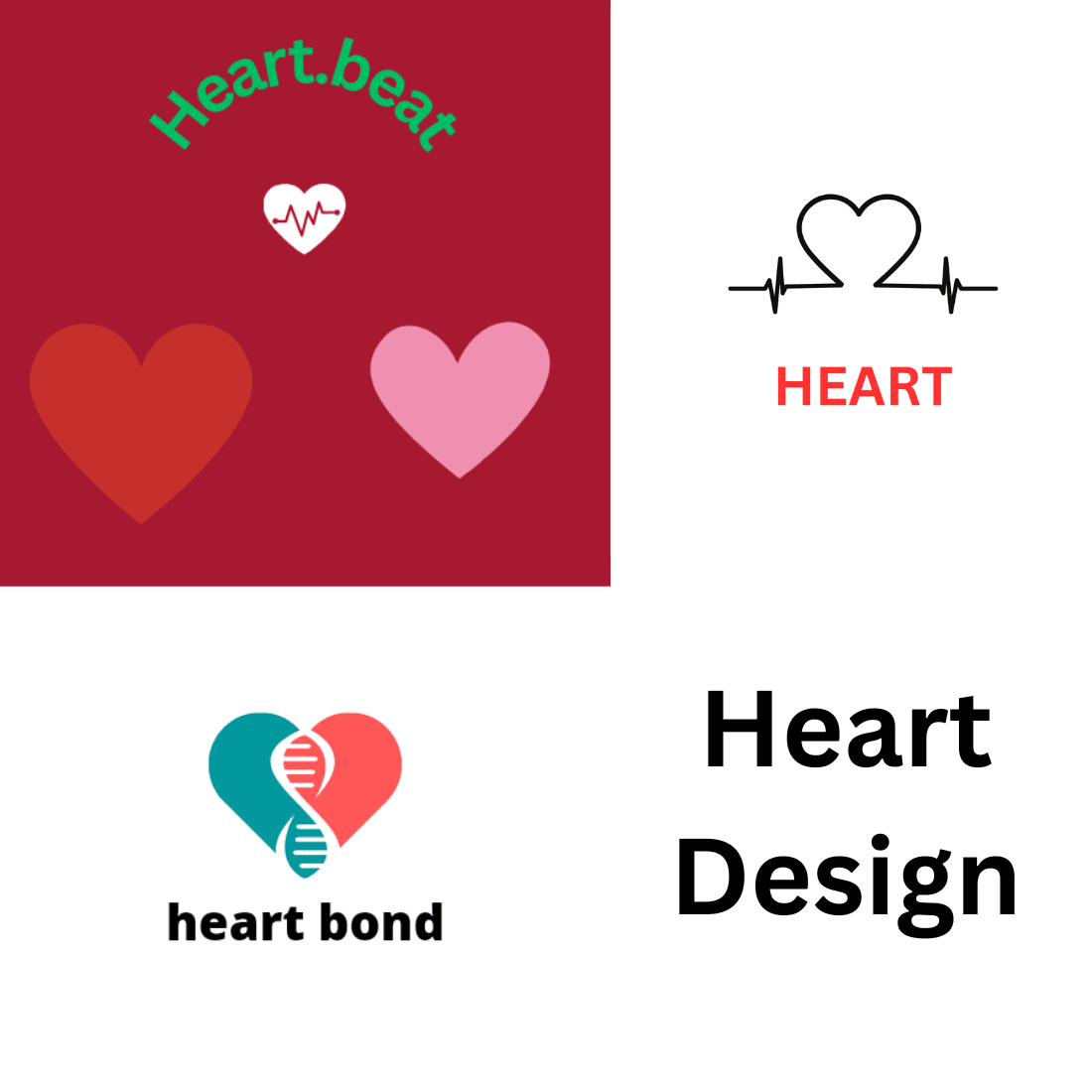 Heart-beat designs preview image.