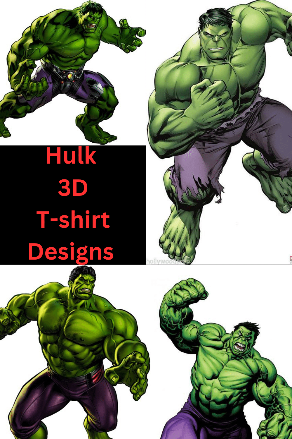 Hulk 3D T-shirt Designs pinterest preview image.