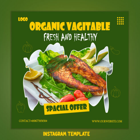 Instagram Template Organic vegitable cover image.