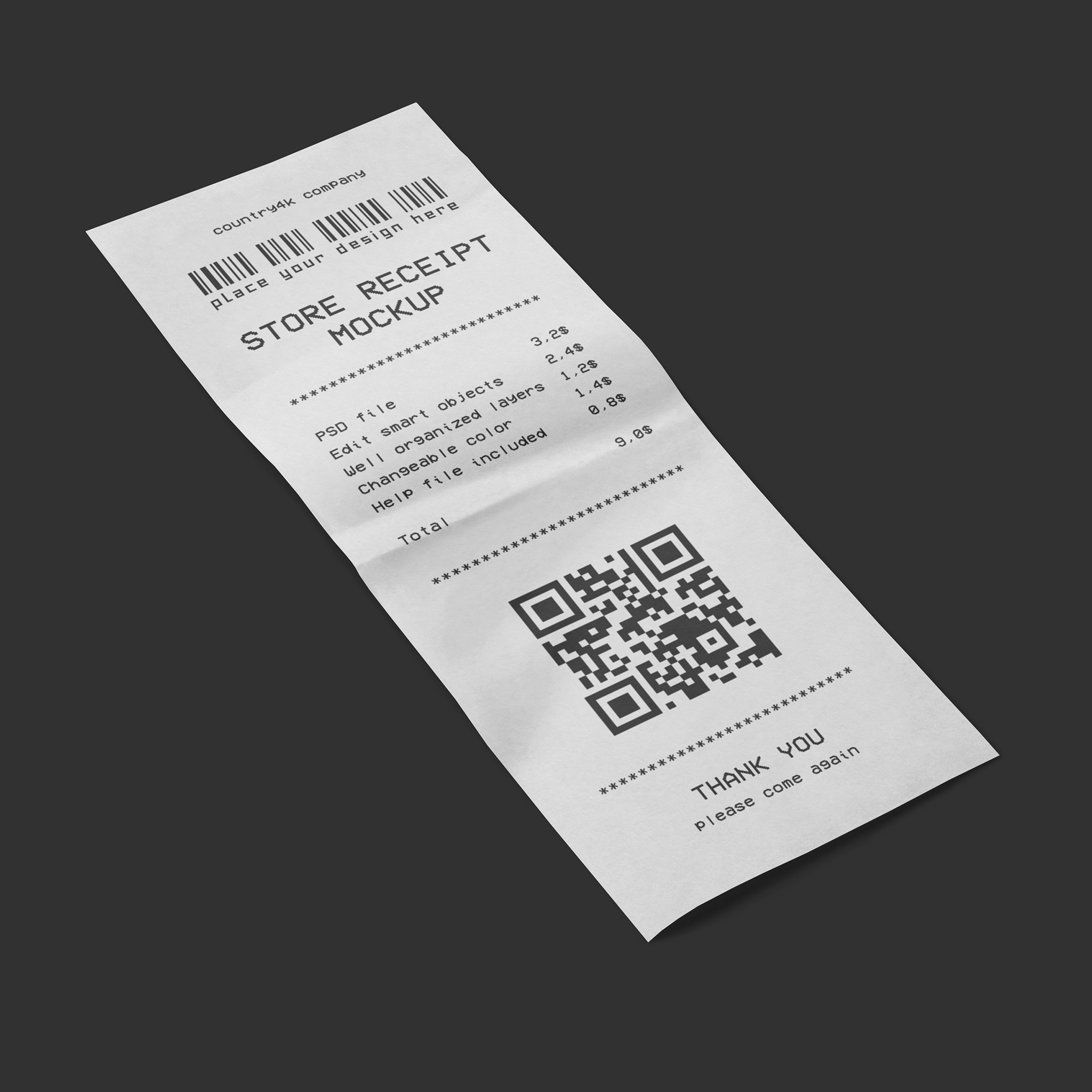 Store Receipt Mockup Set preview image.