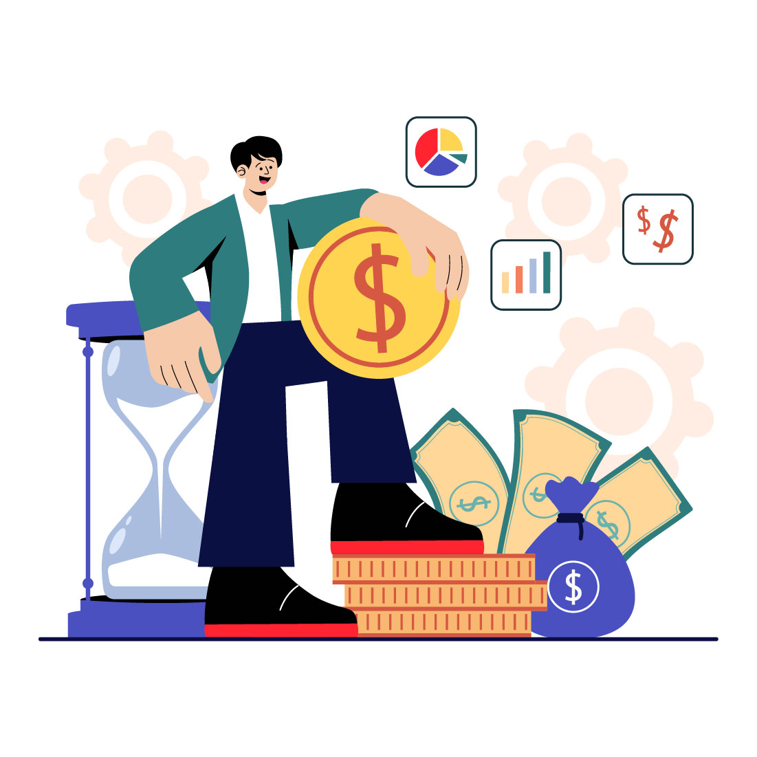 9 Business Investor Vector Illustration preview image.