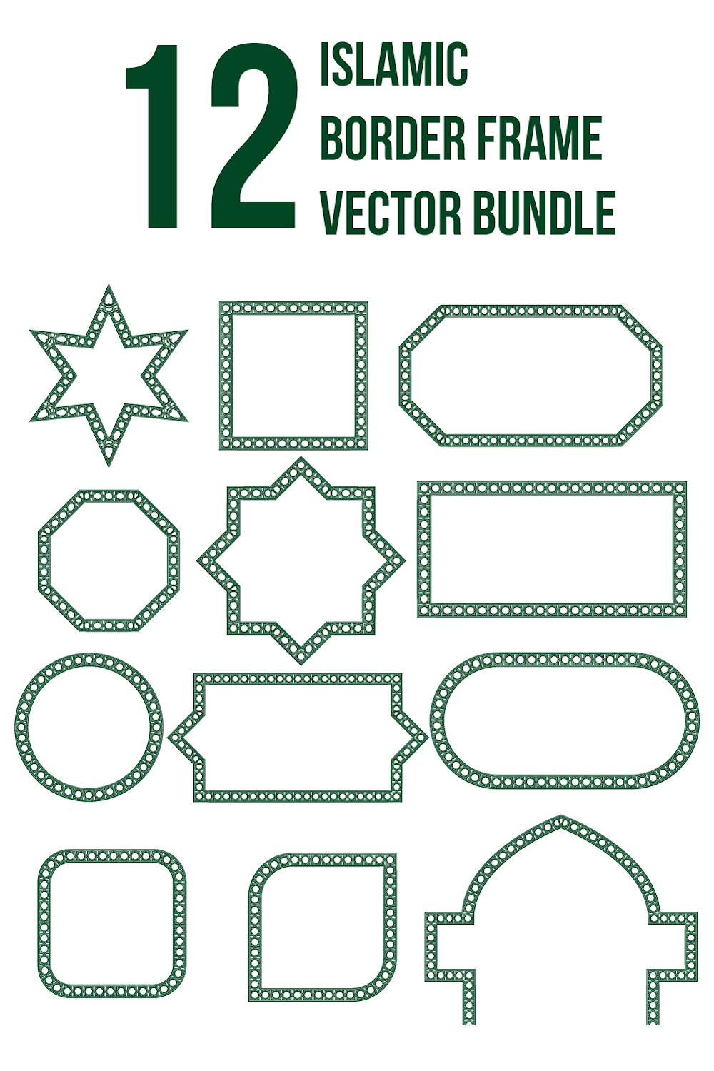 islamic frame vector template bundle set pinterest preview image.