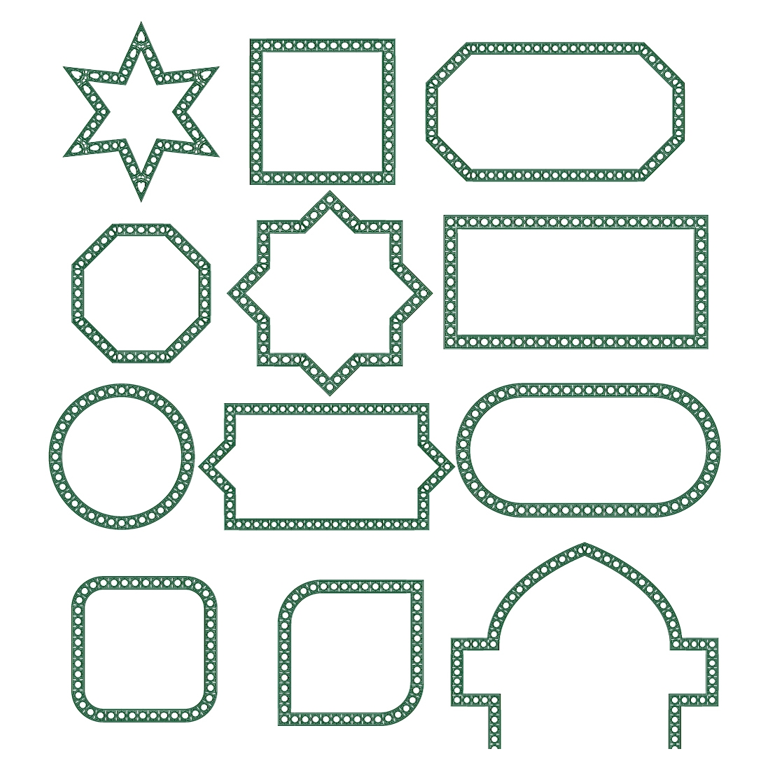 islamic frame vector template bundle set preview image.