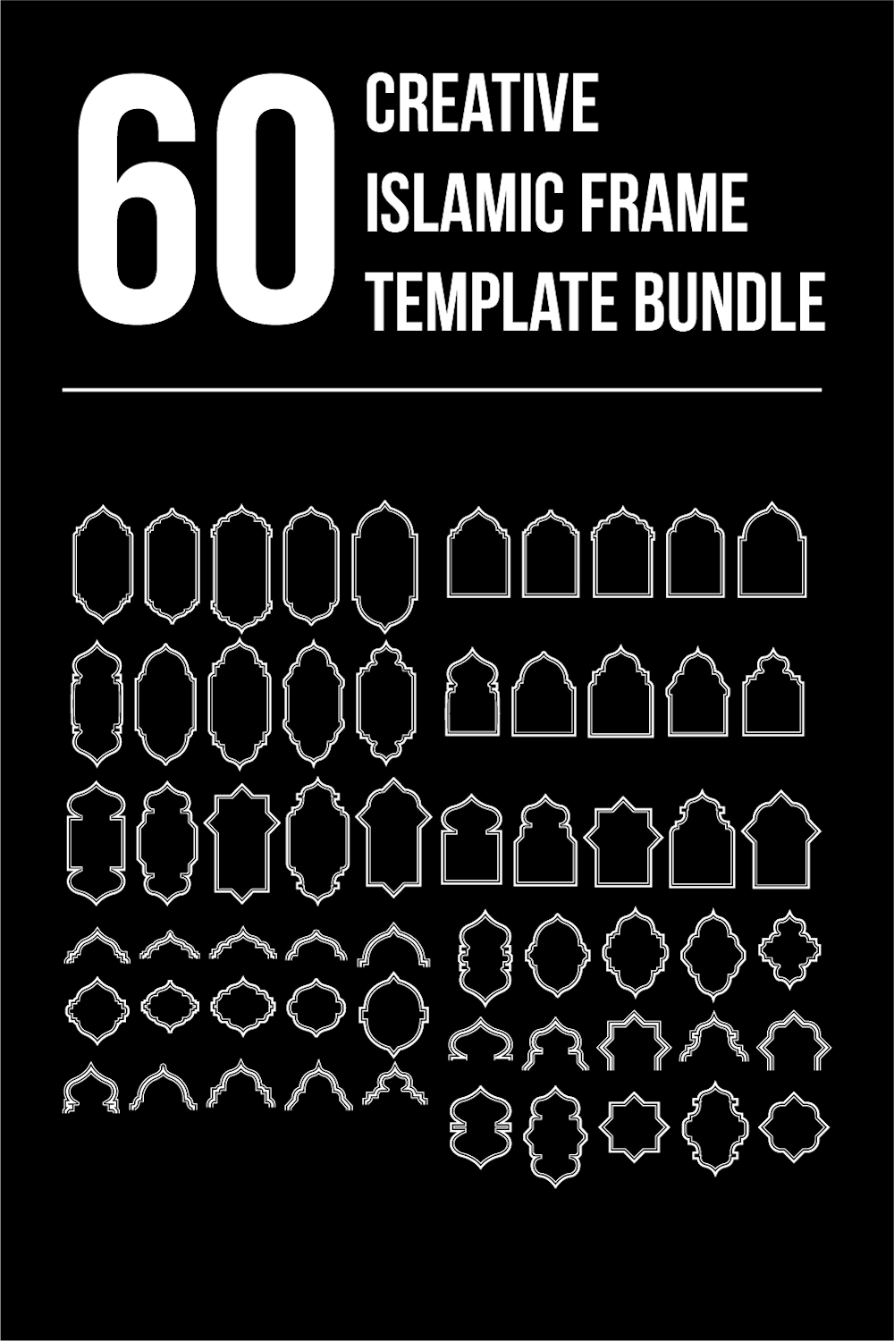 islamic frame vector template bundle set pinterest preview image.