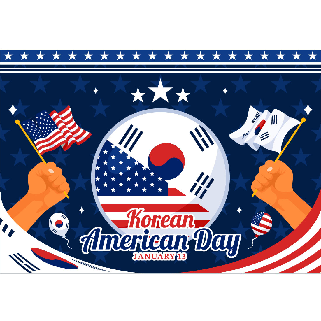 10 Korean American Day Illustration preview image.