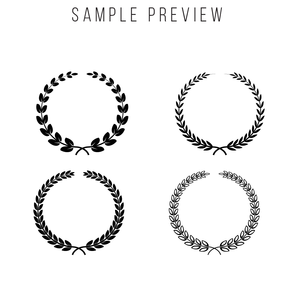 laurel wreath vector template ex2 743