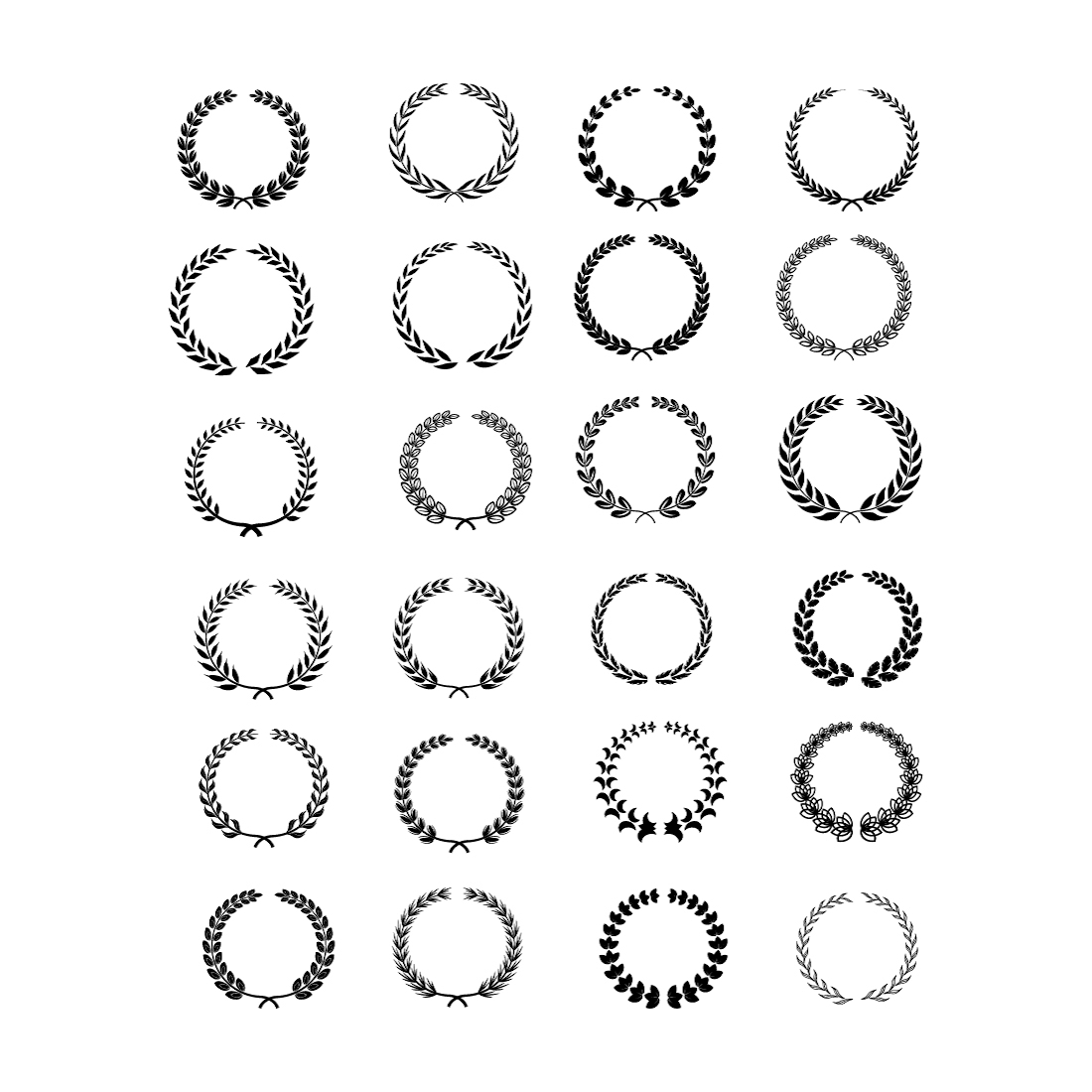 Laurel Wreath Vector template bundle preview image.