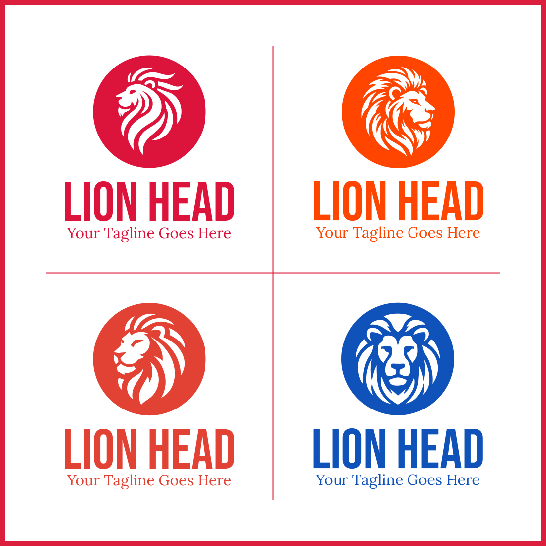 04 Creative Lion Head Logo Bundle preview image.