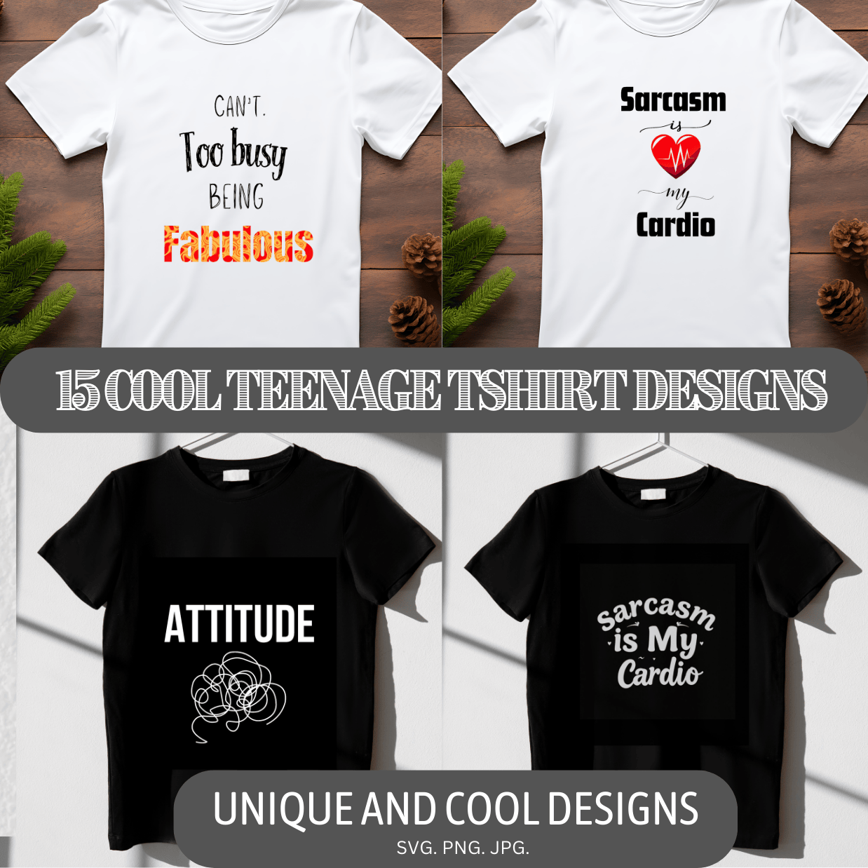 15 Cool & Sarcastic Teen Shirt Designs cover image.