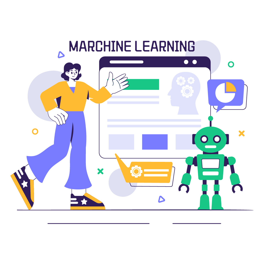 10 Machine Learning Illustration cover image.