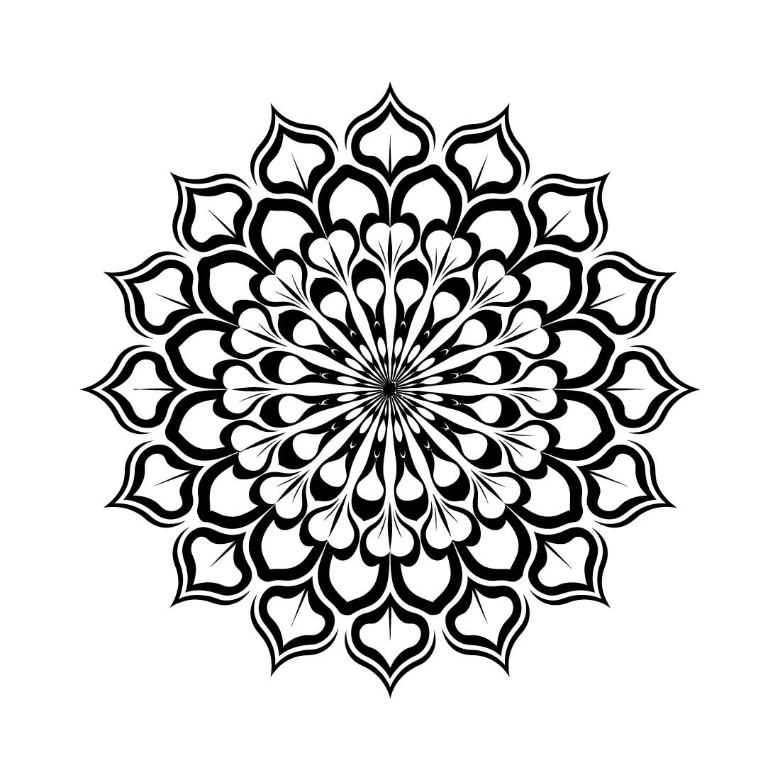 Flat Vector Symmetrical Mandala Design cover image.