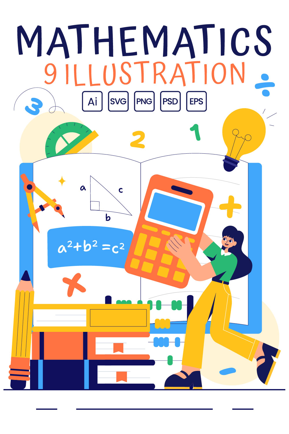 9 Mathematics Learning Illustration pinterest preview image.