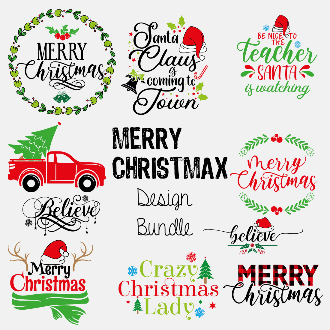 Merry Christmas Design Bundle cover image.