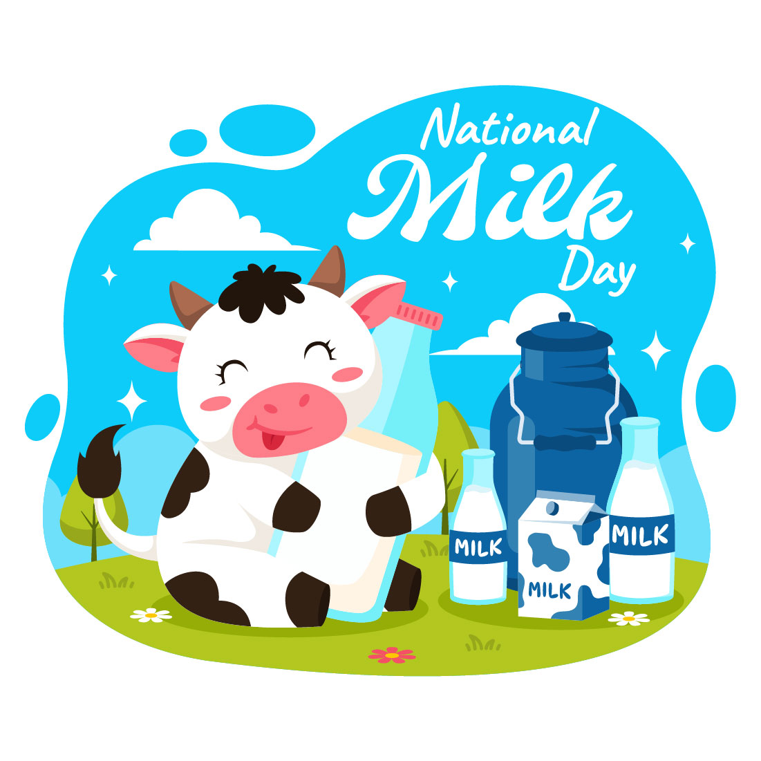 10 National Milk Day Illustration preview image.