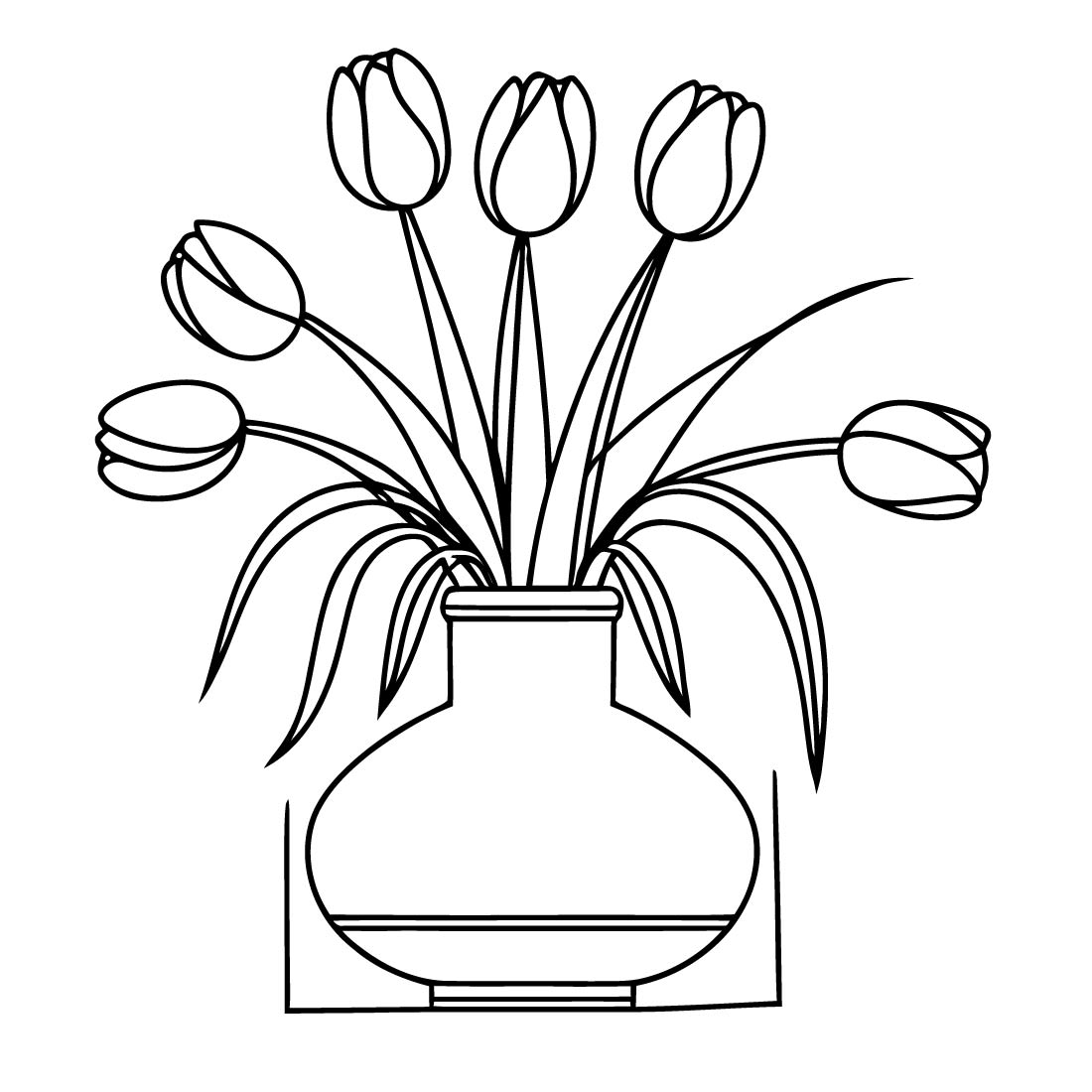 minimalist tulip bouquets in elegant black silhouettes 1 547