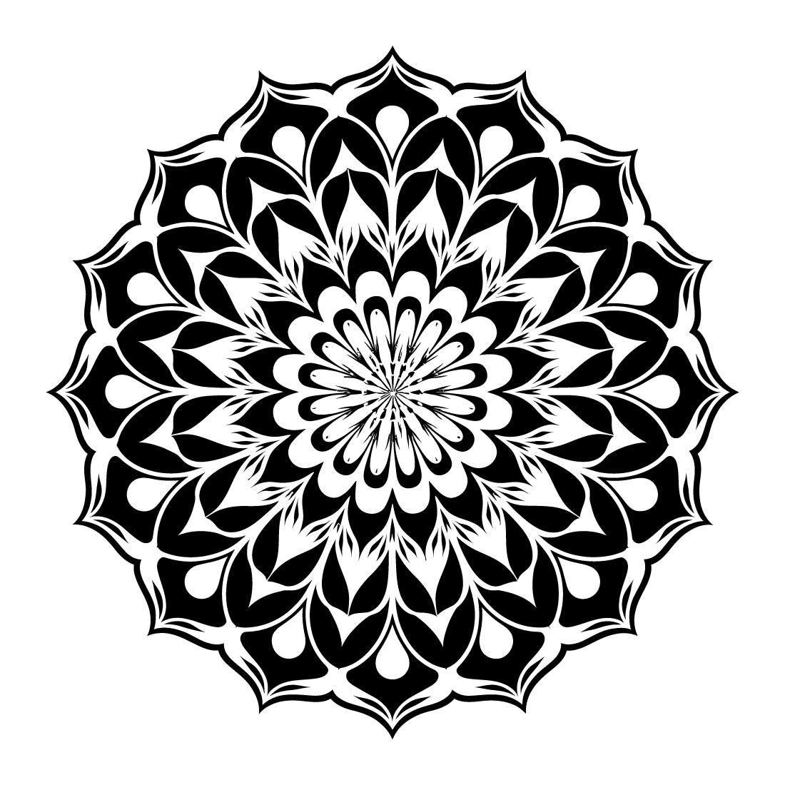 Symmetrical Petal Design in Flat Vector Minimalist Vector Mandala Design cover image.