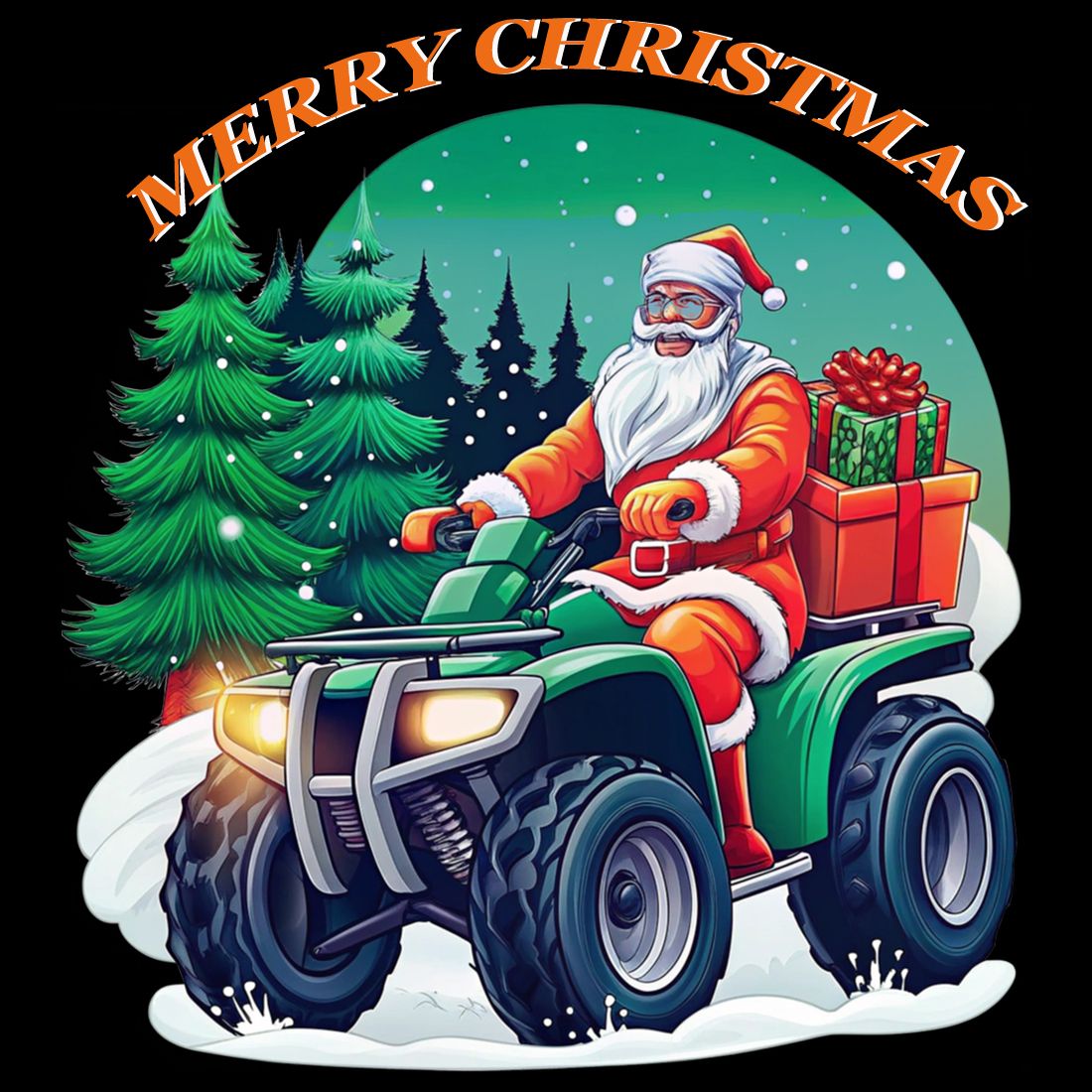 Santa Claus on an ATV cover image.