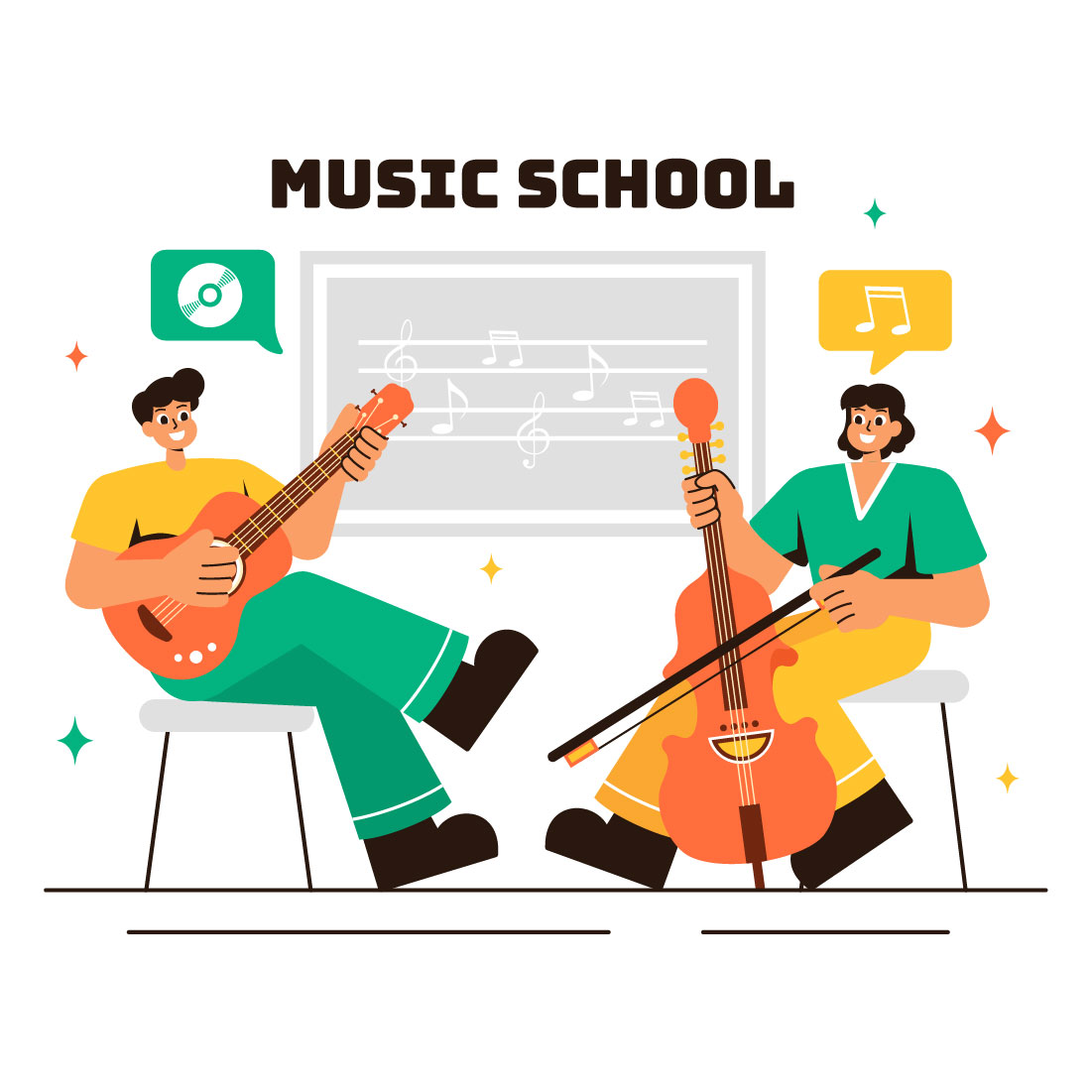 13 Music School Illustration preview image.