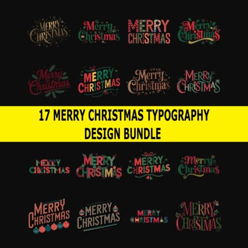 Christmas Typography Designs Bundle cover image.