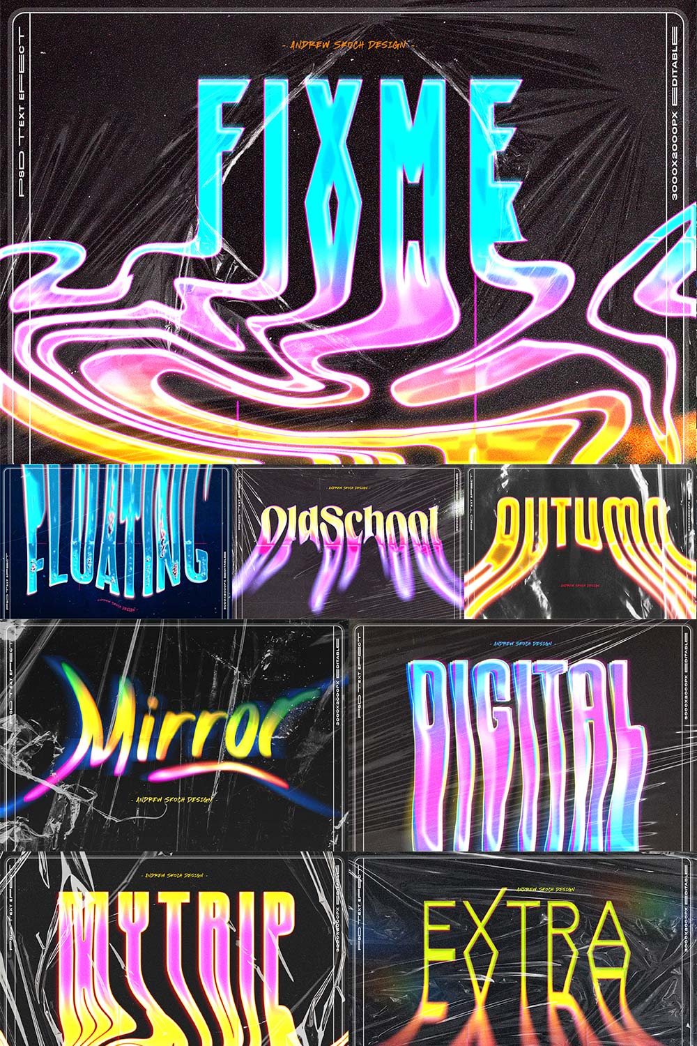 Liquid Melted Text Effects vol 2 pinterest preview image.