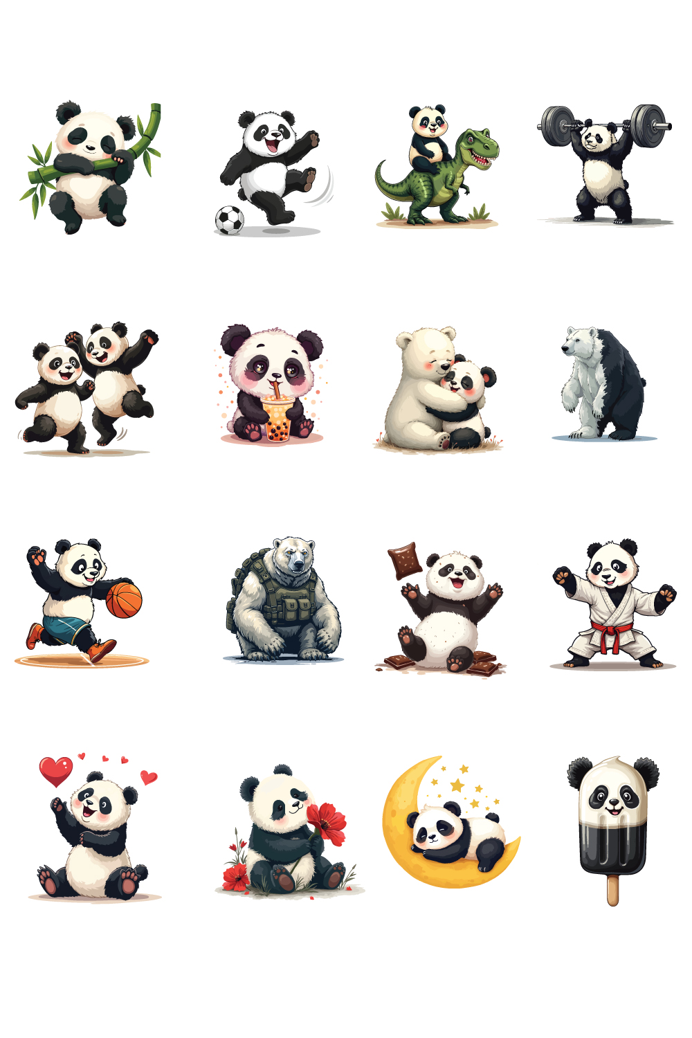 Ultimate Panda Master Bundle - 16 Unique Panda Designs pinterest preview image.