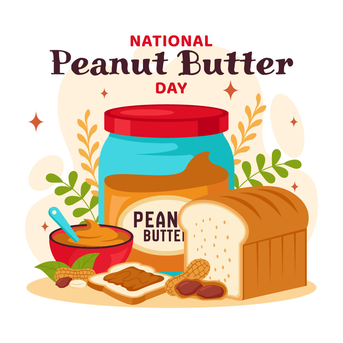 11 National Peanut Butter Day Illustration preview image.