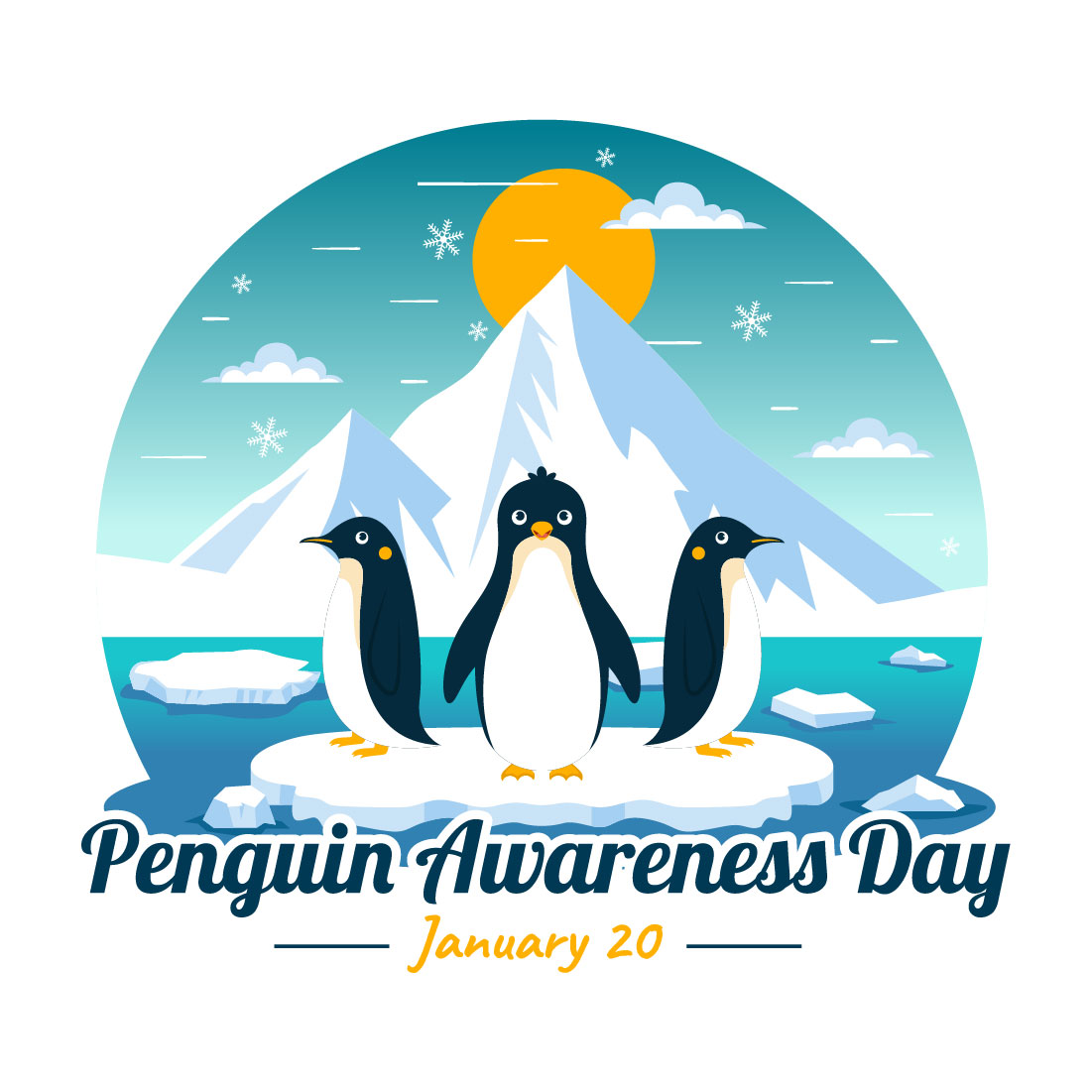 10 Penguin Awareness Day Illustration preview image.