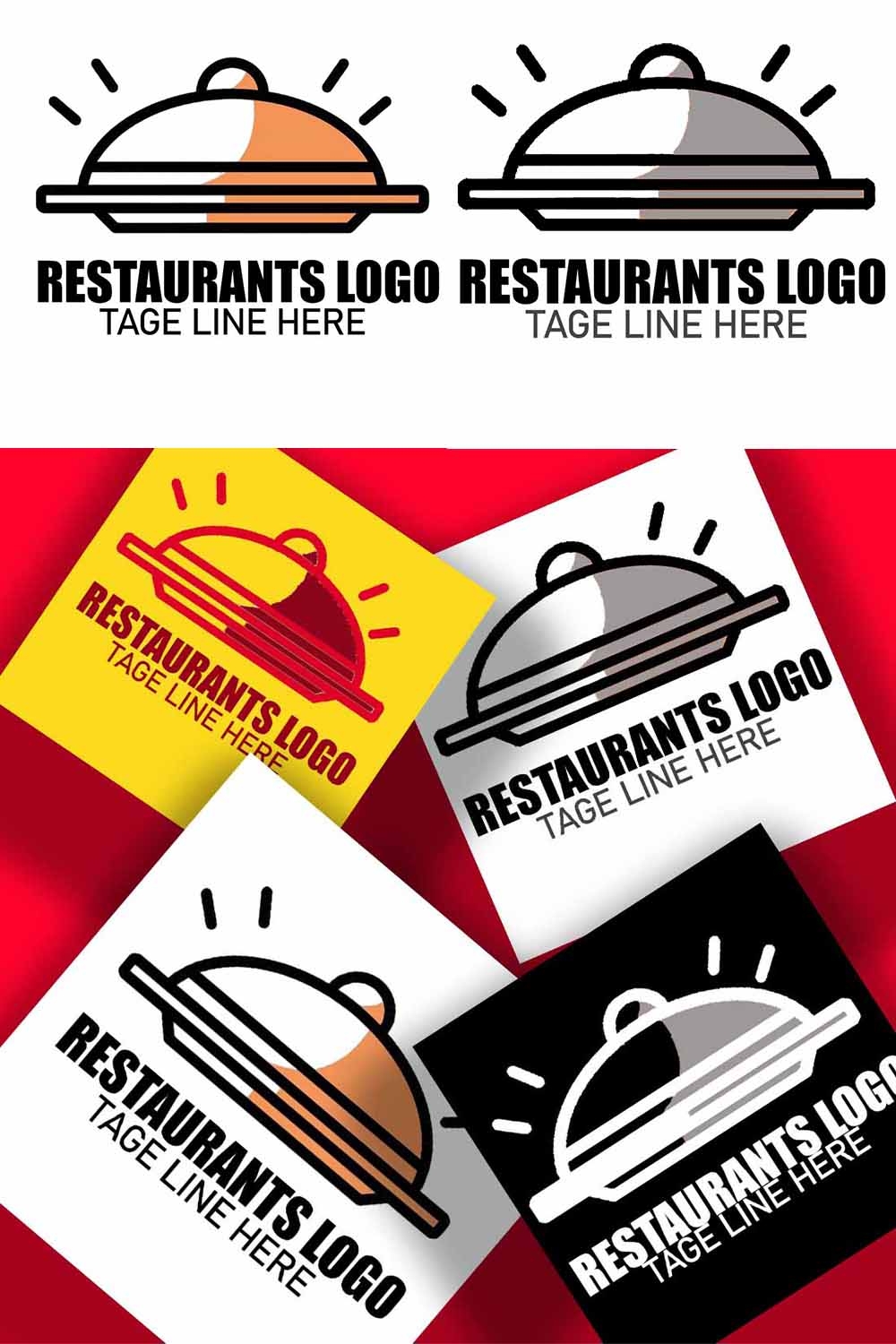 Versatile Logo Design for Culinary Excellence: Four Unique Color Variations pinterest preview image.