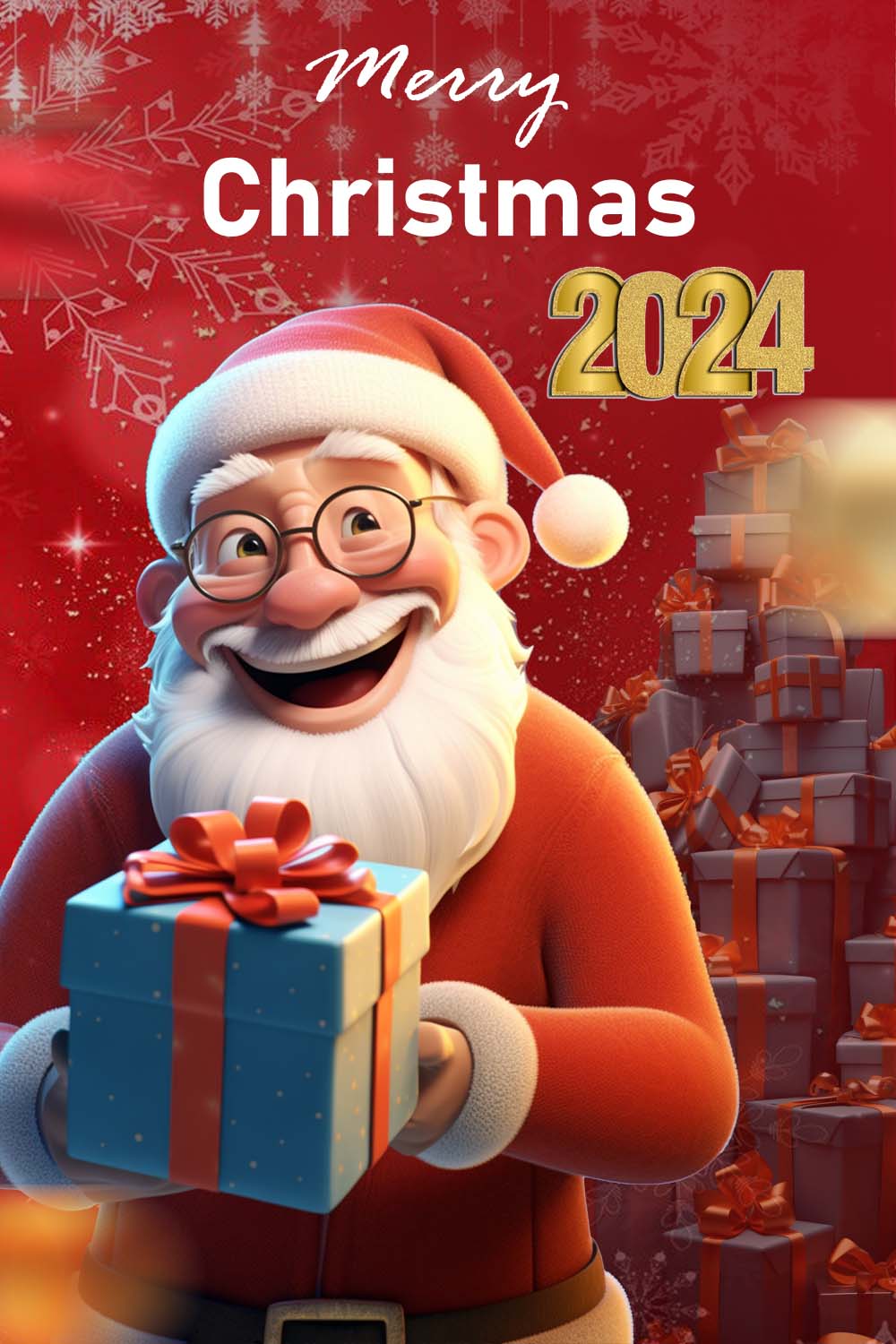 Christmas Poster template pinterest preview image.