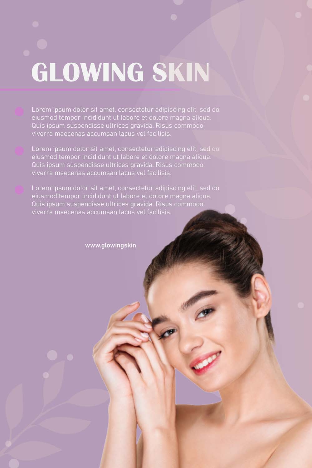 Skin Care Instagram Poster Template pinterest preview image.