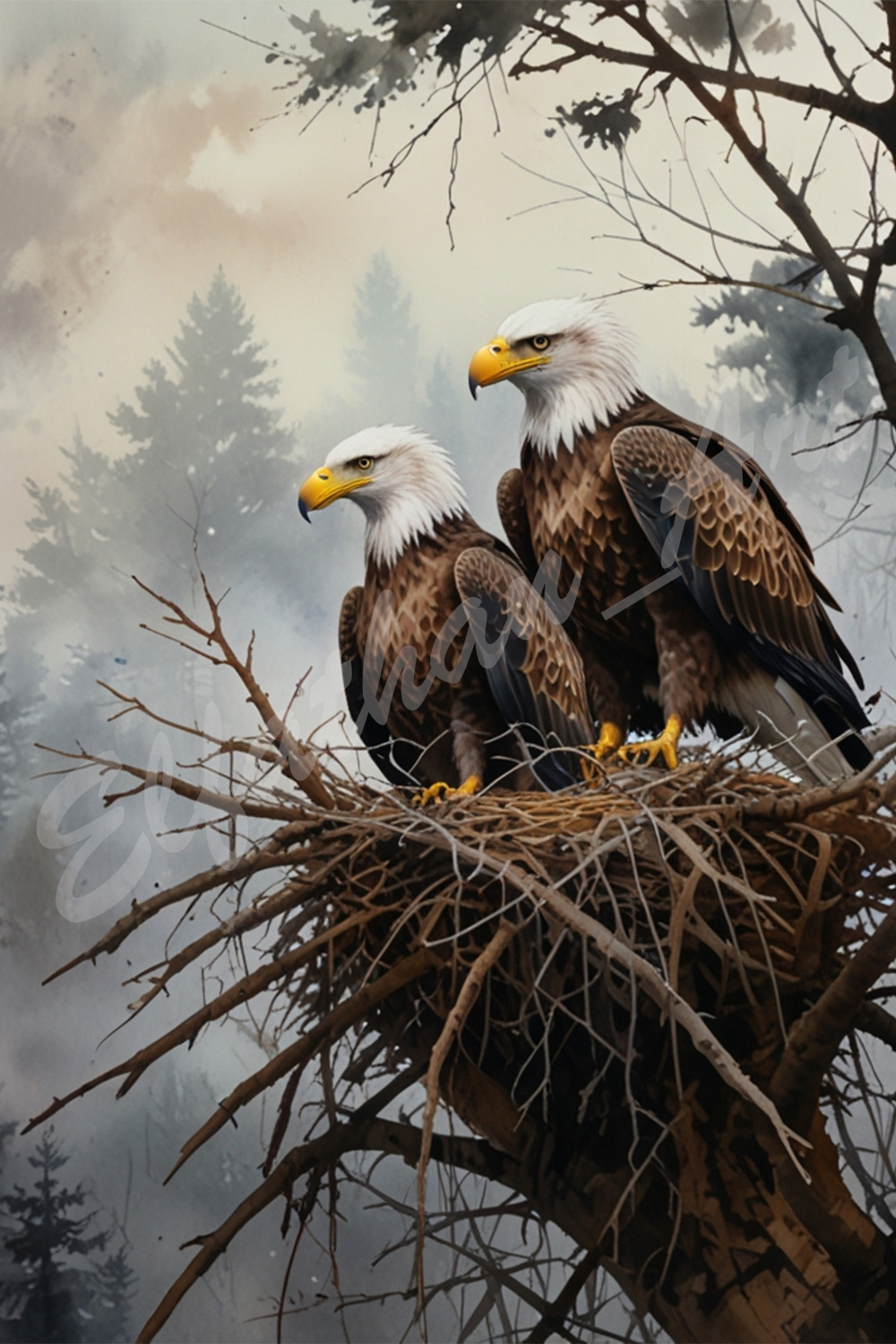 4-Digital Image Picture Photo Artwork Wallpaper Background Desktop Eagle Art AI pinterest preview image.