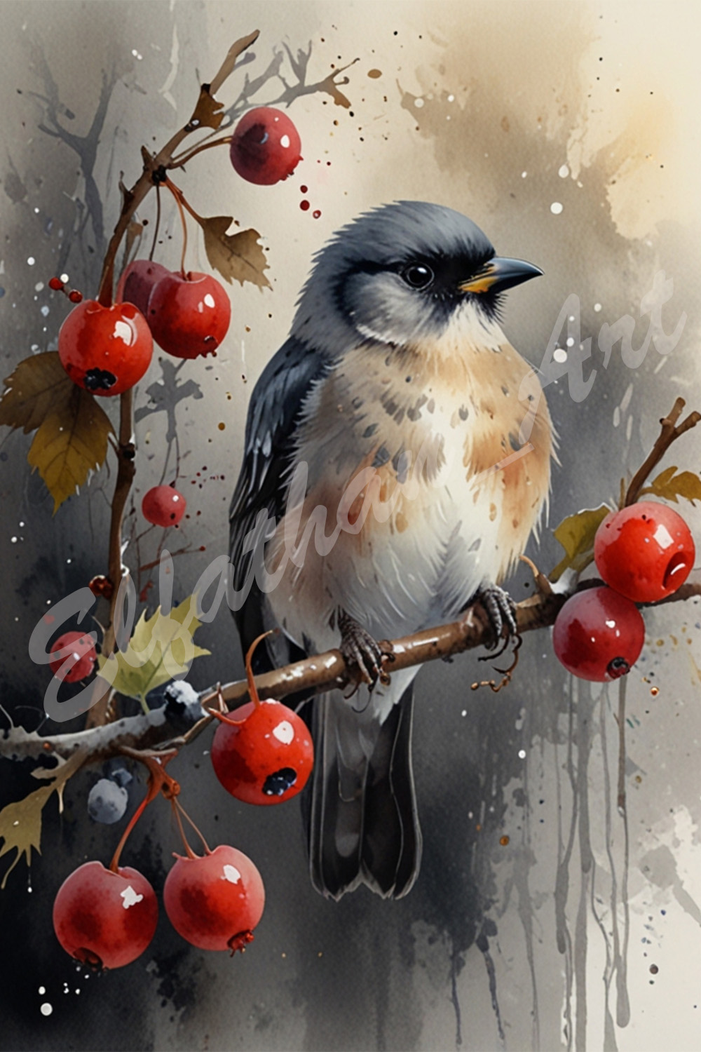 5-Digital Image Picture Photo Artwork Wallpaper Background Desktop Birds and Lychee AI pinterest preview image.