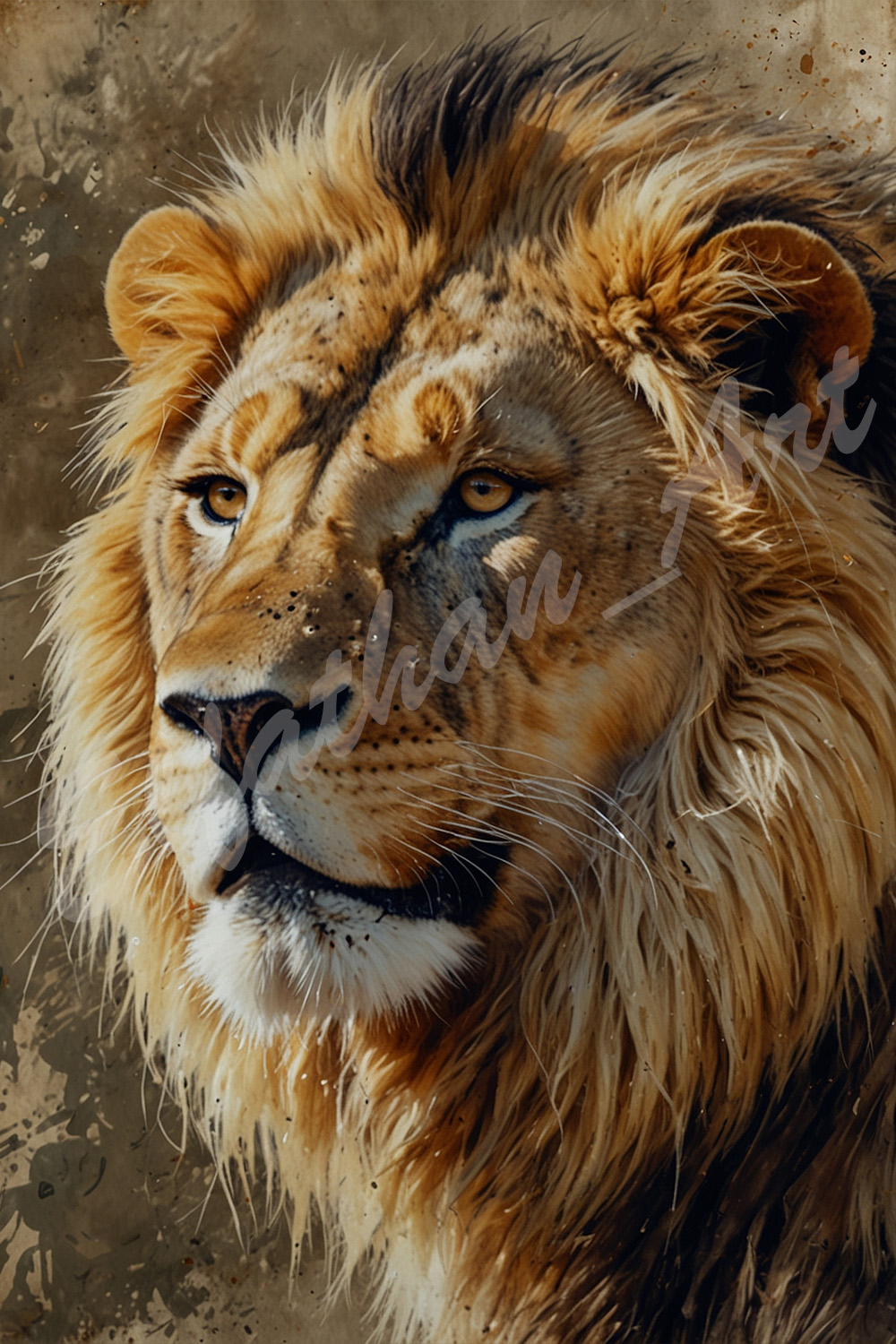 4-Digital Image Picture Photo Artwork Wallpaper Background Desktop Lion Face Art AI pinterest preview image.