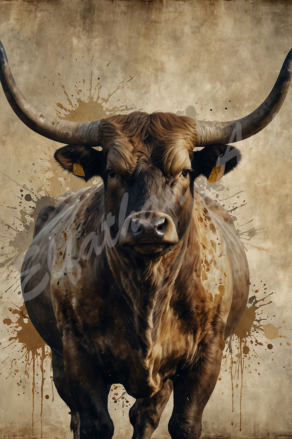 4-Digital Image Picture Photo Artwork Wallpaper Background Desktop Bull AI pinterest preview image.