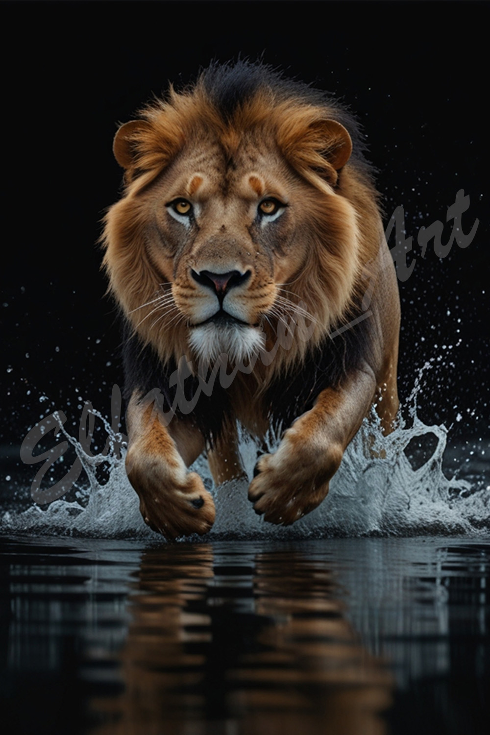 4-Digital Image Picture Photo Artwork Wallpaper Background Desktop Lion Water AI pinterest preview image.