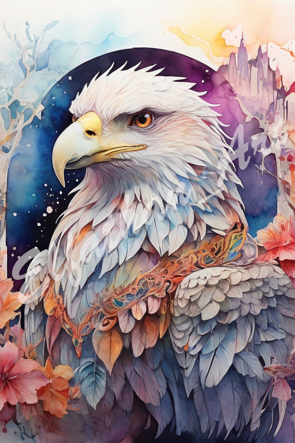 4-Digital Image Picture Photo Artwork Wallpaper Background Desktop Eagle Art AI pinterest preview image.