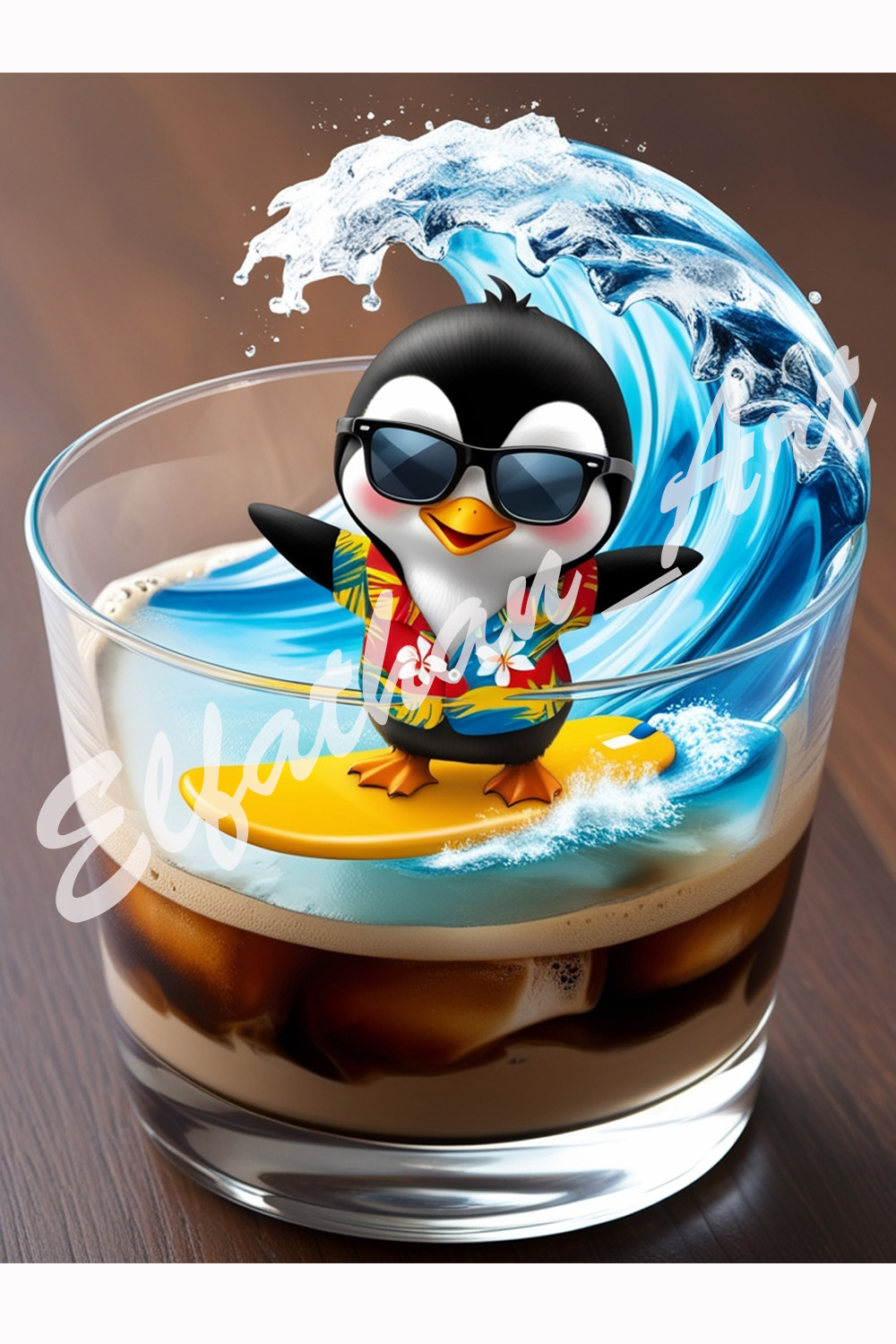 4-Digital Image Picture Photo Artwork Wallpaper Background Desktop Penguin Ice Coffee Surf AI pinterest preview image.