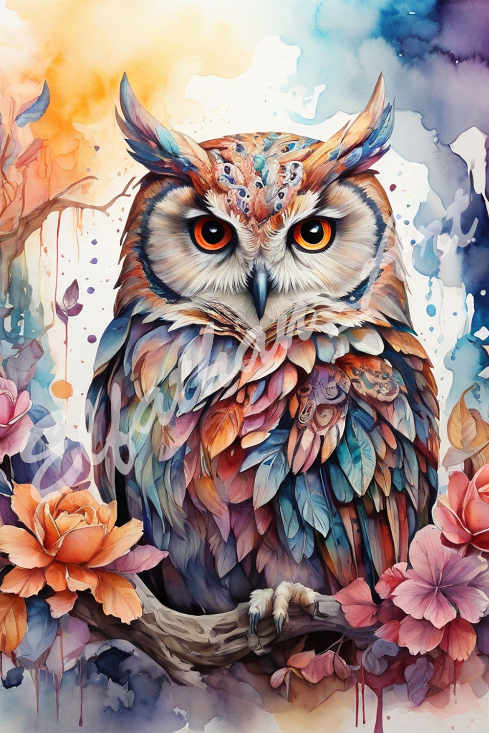 4-Digital Image Picture Photo Artwork Wallpaper Background Desktop Owl Art AI pinterest preview image.