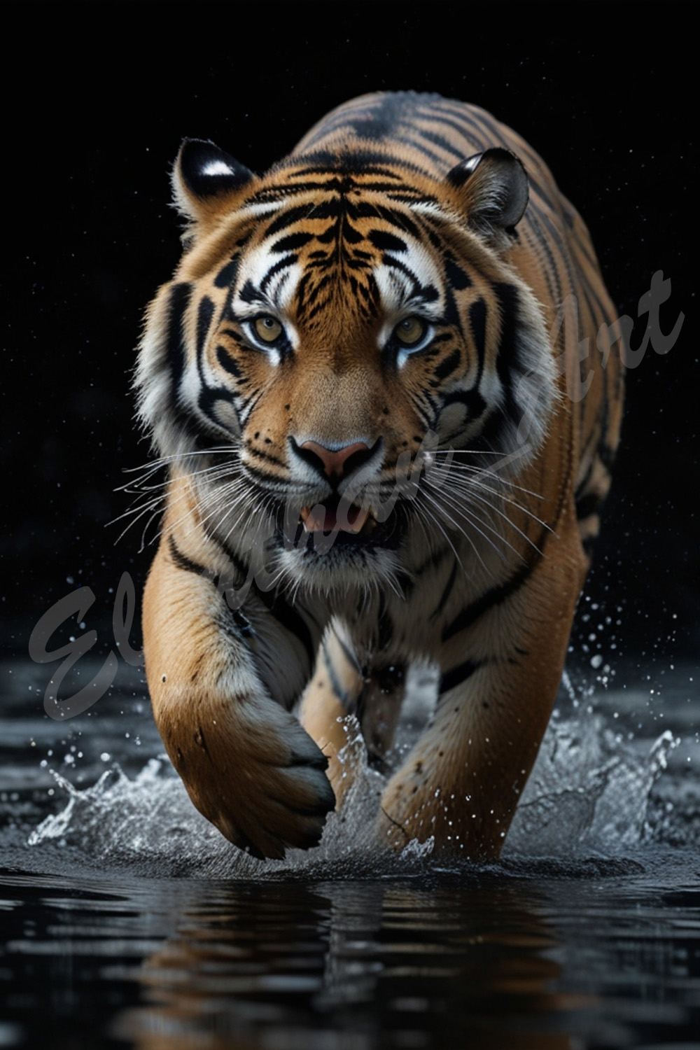 4-Digital Image Picture Photo Artwork Wallpaper Background Desktop Tiger Water AI pinterest preview image.