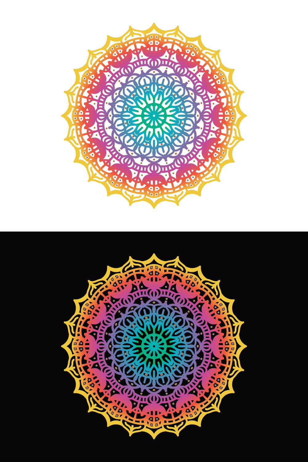 Colorful Mandala Art Design – Intricate and Vibrant pinterest preview image.